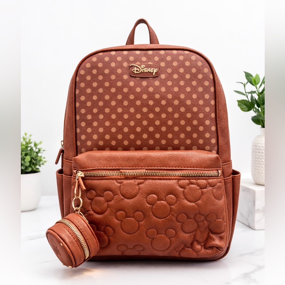 Disney Tan Polka Dot Diaper Backpack